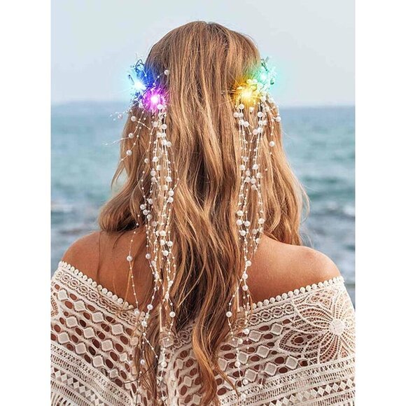 Seashell Crown Mermaid Headband Starfish LED Beach Wedding Accessories main image 2